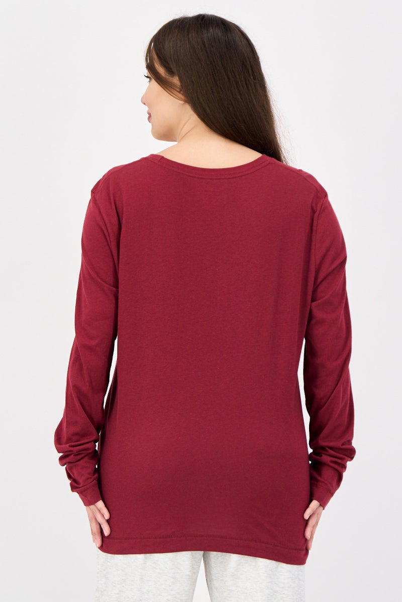 Champion Women Sportswear Fit Long Sleeve Training T-Shirt, Maroon - Image 2